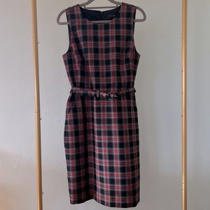 J. Crew Belted Sheath Dress / Tartan Plaid / 6P / NWT